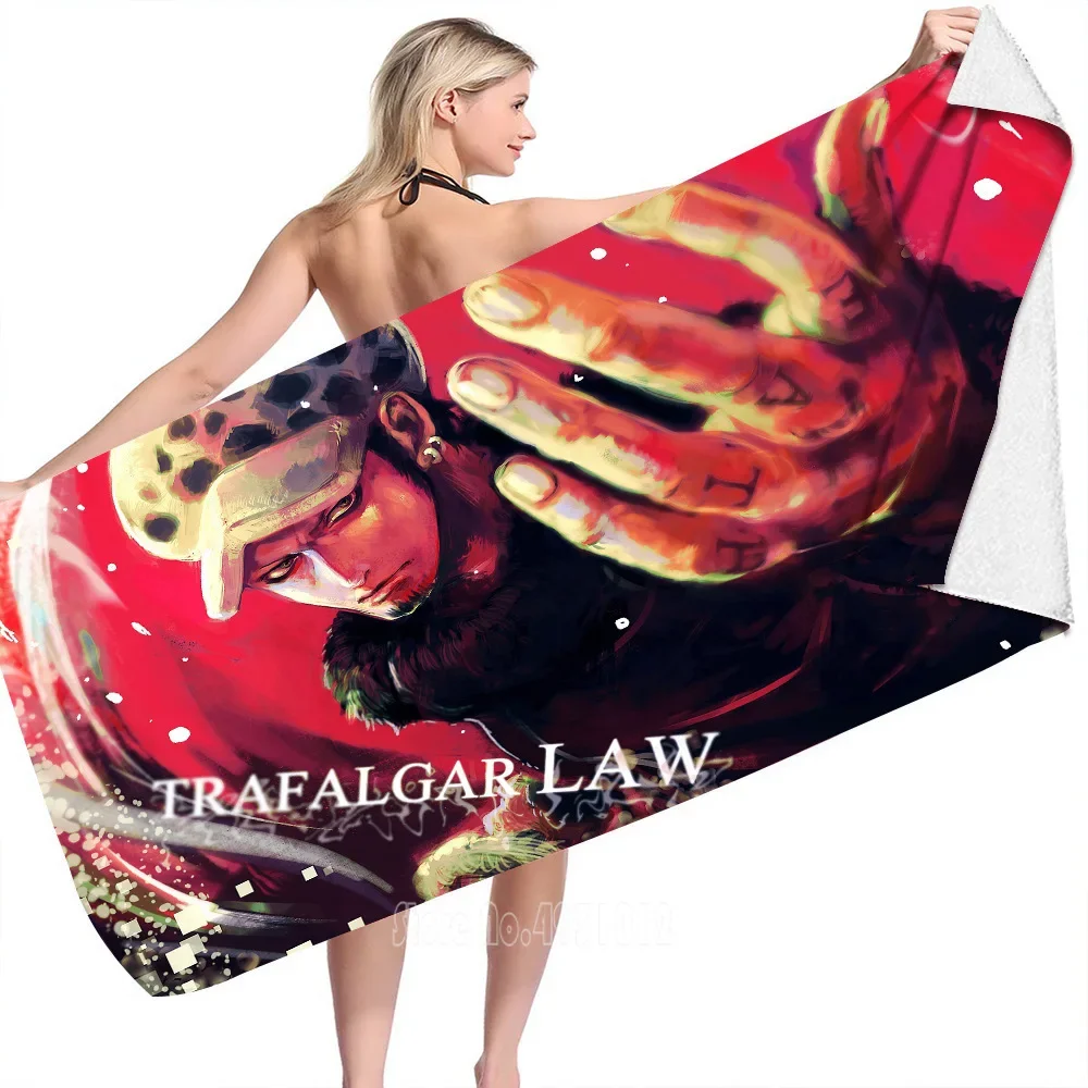 Anime Law One Piece Doccia Asciugamani da spiaggia Asciugamano da bagno Panno in microfibra 3D Stampato digitale Bambino Bambino Regalo per bambini
