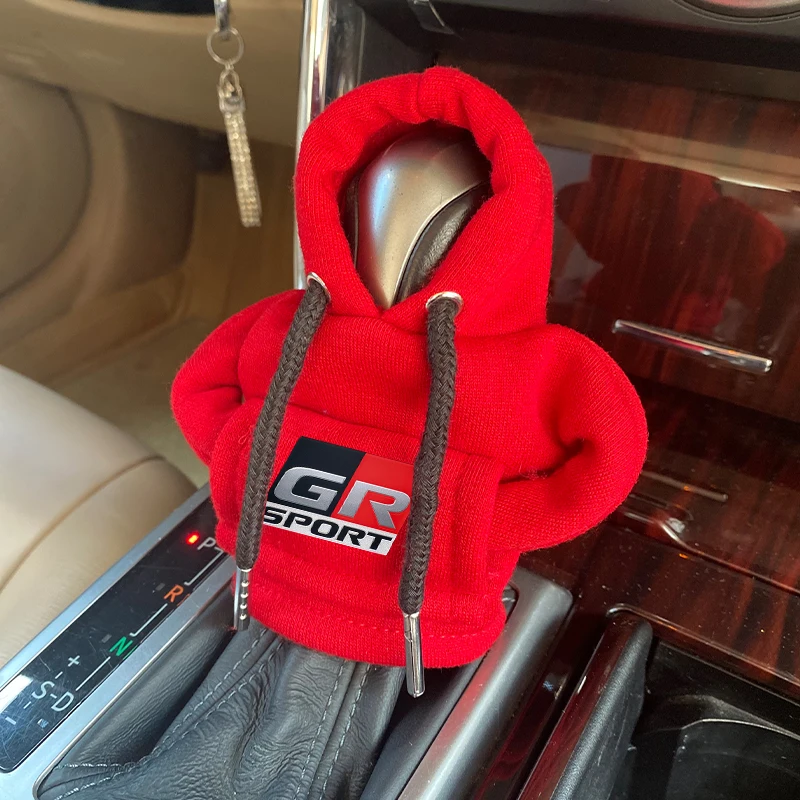 Hoodie Car Gear Shift Cover Fashion Sweatshirt Car Gear Shift Knob Decor Cover For Toyota GR Sport Gazoo Racing Yaris Corolla