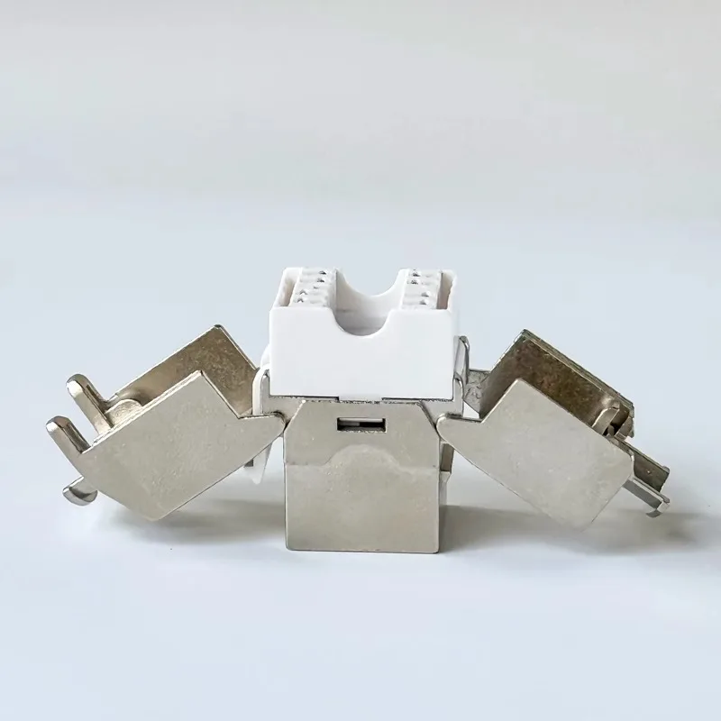 Linkwylan RJ45 Cat6a Keystone Jack STP Gereedschapsvrije afgeschermde koppeling 180 graden type Tolloze zinklegering Module Adapterkoppeling