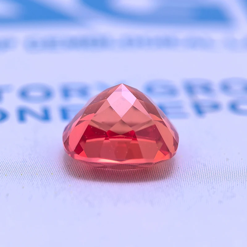 Lab Grown Padparadscha Cushion Cut Fire Lotus Color DIY Charms Jewelry Making Ring Necklace Earrings Main Materials Certificate 4