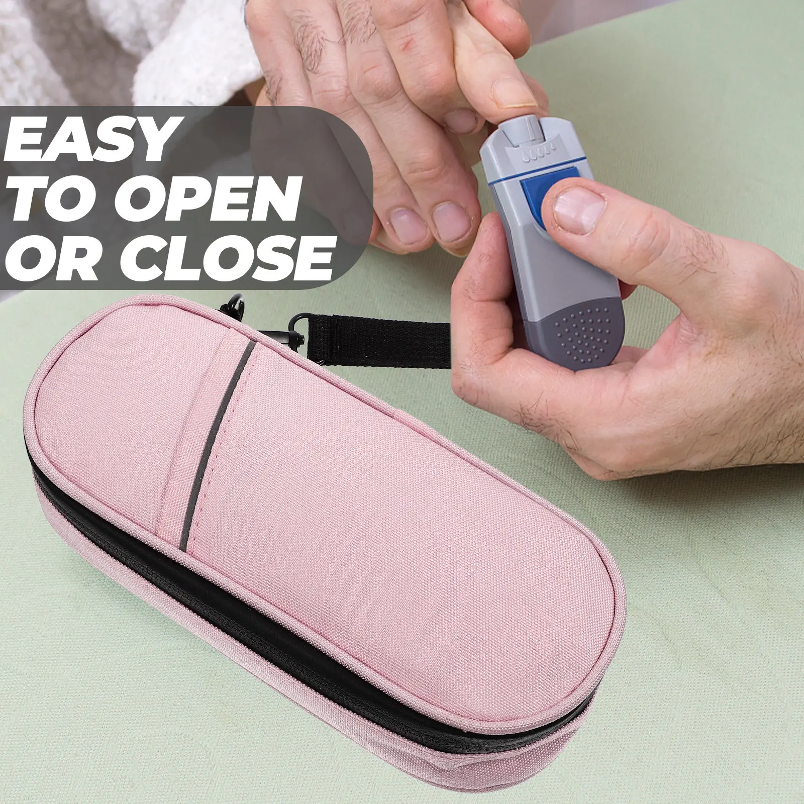 Insulin Travel Case Diabetic Kit Bag For Business Travel Premium Insulated Pouch Zipper Blood Glucose Meter Test