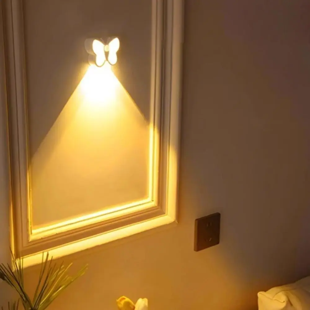 

Dual Color Temperature Adjustment Butterfly Motion Sensor Night Light Adjustable Brightness Rechargeable Night Lamp