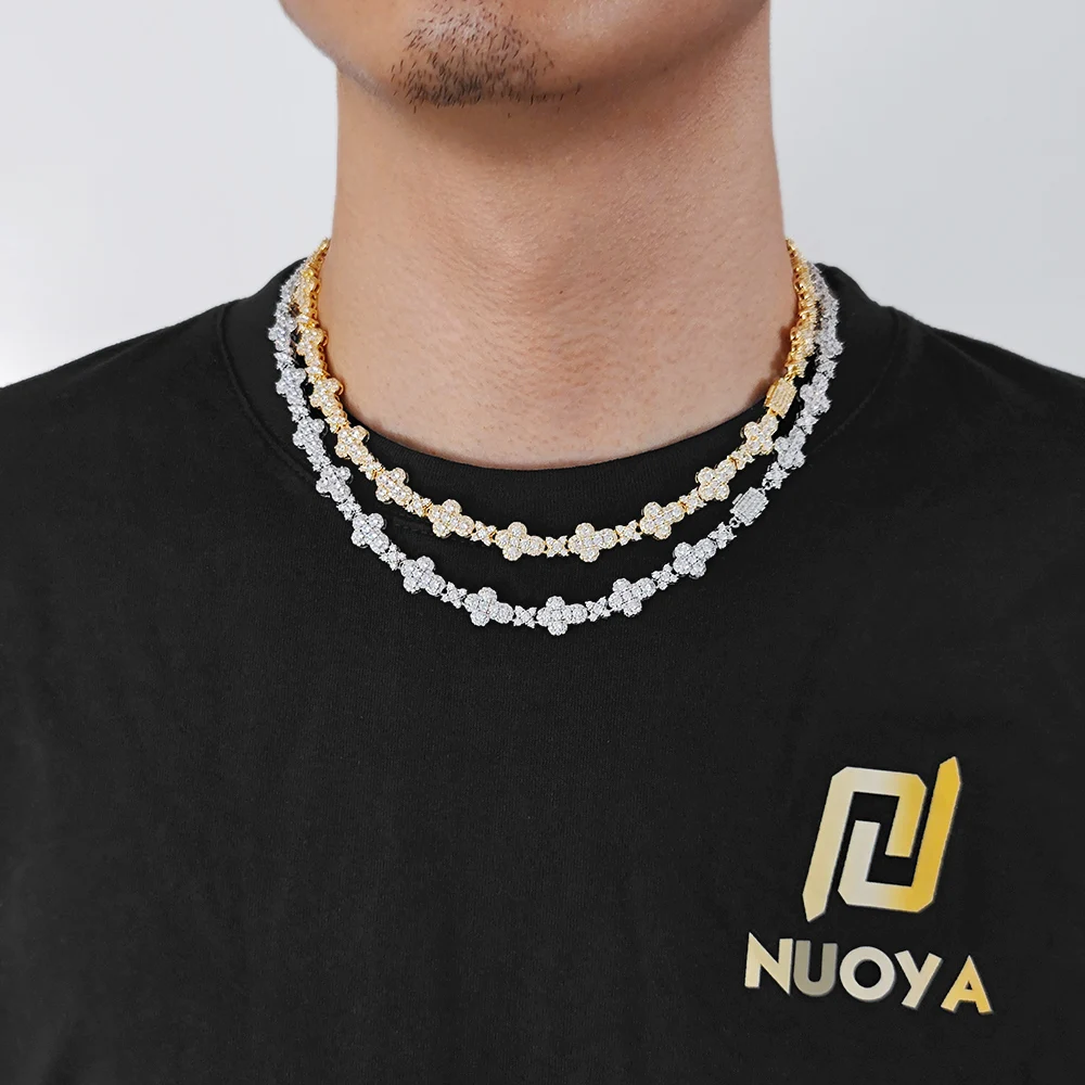 Hip Hop Jewelry New Designs 18K Gold Plated Chain Brass Bling Iced Out Zirconia Diamond Cross Necklace Women 