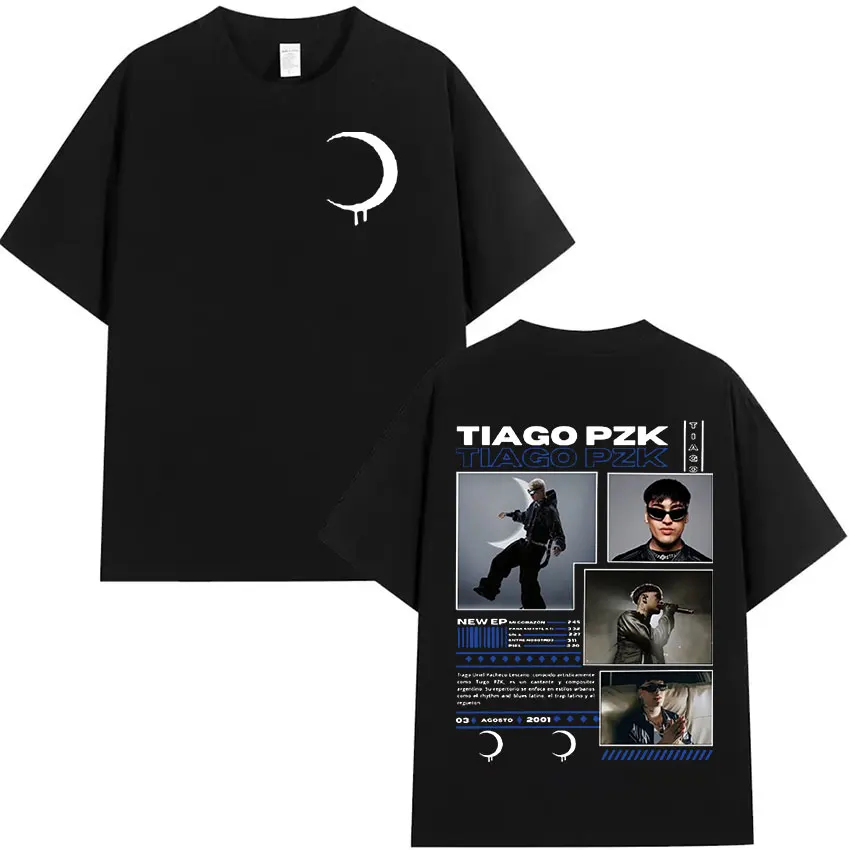 Rapper TIAGO PZK New Album 2025 Graphic T Shirt Men's Hip Hop Vintage Gothic T-shirts Casual Cotton Oversized T-Shirt Streetwear