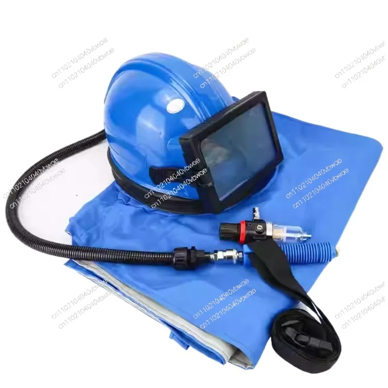 

Кондиционер Подача кислорода Пескоструйный шлем Плоская стеклянная линза Пескоструйный колпачок Цельный двухсекционный пескоструйный шлем