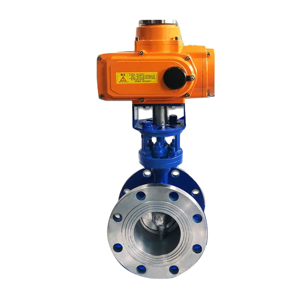 

TKFM PN16 25 64 Flanged Connection Type Hard Sealed Stainless Steel Butterfly Valve With Electric Actuator
