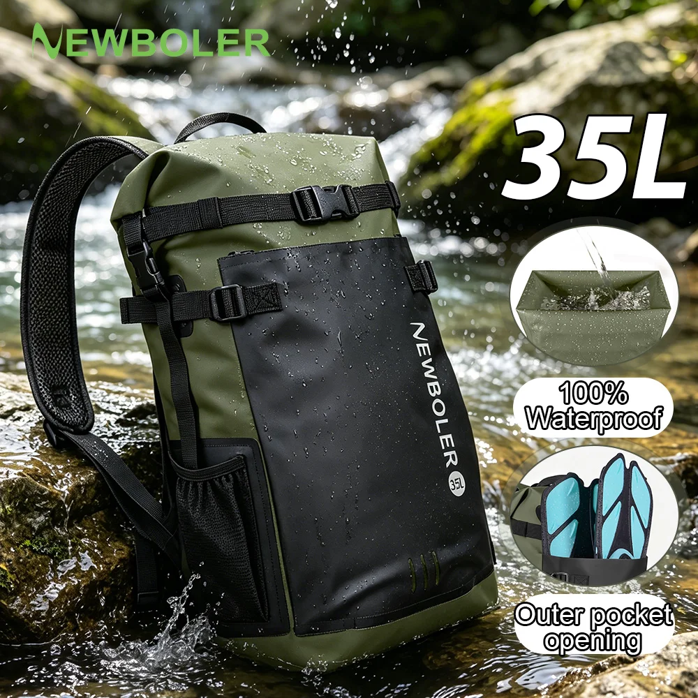 35L PVC Swimming Pack Dry Bag Backpack for Women Men Waterproof Backpack Kayak Trekking Drifting Rafting Surfing Boating Bag