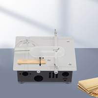 Mini Woodworking Table Saw with 4 Blades 0.1-15mm, 96W Portable Precision Circular Saw Multi-functional Desktop Table Saw