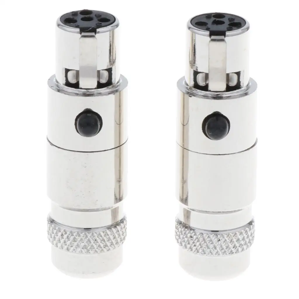 1 Pair (2 Packs) 4 Pin XLR 5 Mm Socket Head Socket Connector with