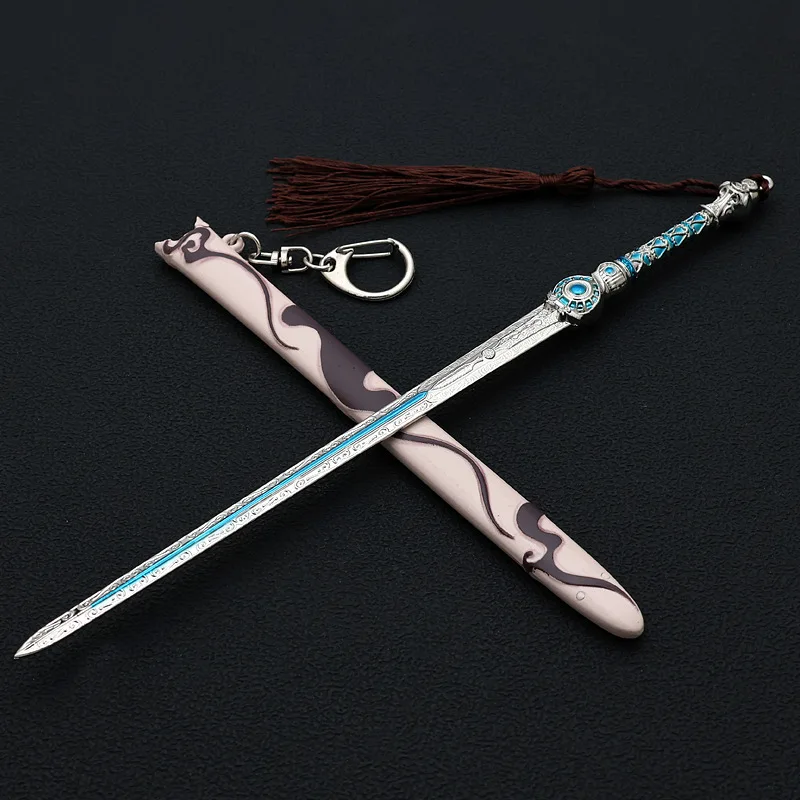 22 سنتيمتر/8.66in الصين السينما والتلفزيون الأجهزة الطرفية وانغشو السيف المعادن البسيطة القديمة السيف المفاتيح العتيقة سلاح نموذج حلية الهدايا اللعب