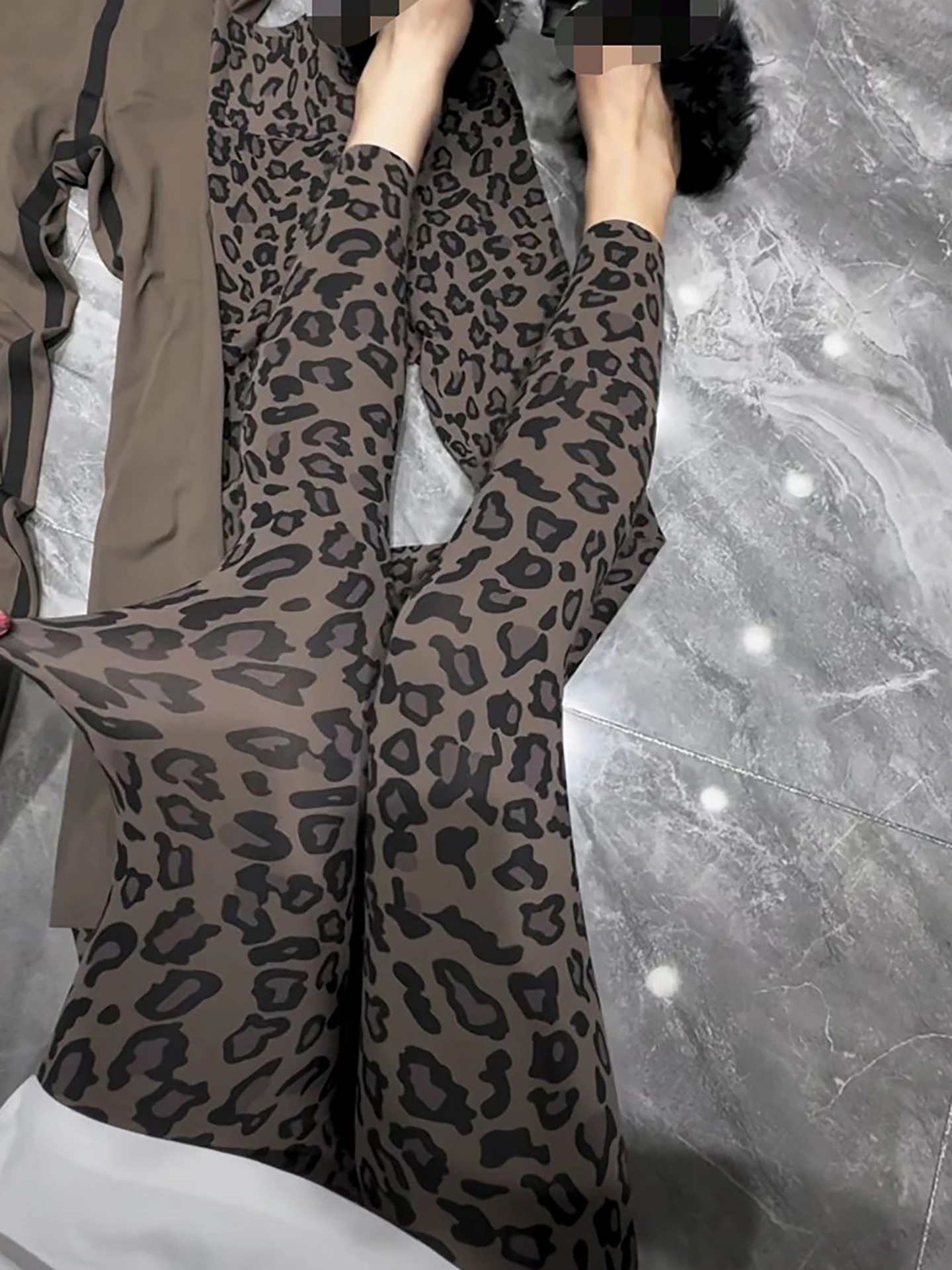 High Waist Yoga Pants Women's Tight Fit Autumn Winter New Sle plus Size Slimming Elastic Boting Pants Leopard Print