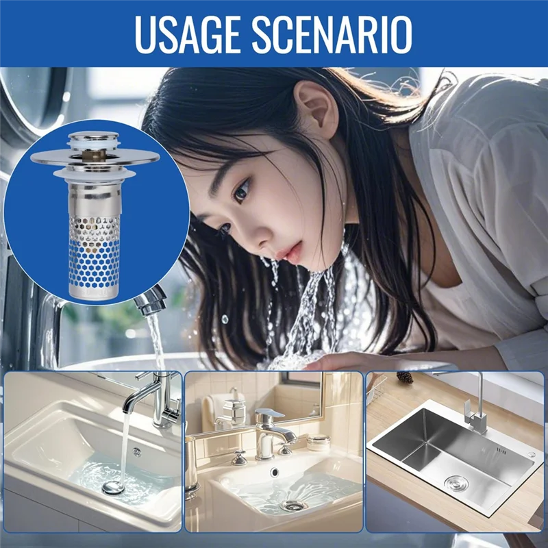 

ABGG-корзина для улавливания волос, всплывающий сливной фильтр для раковины для США, заглушка для раковины 1,1-1,45 дюйма, замена (3 шт.)