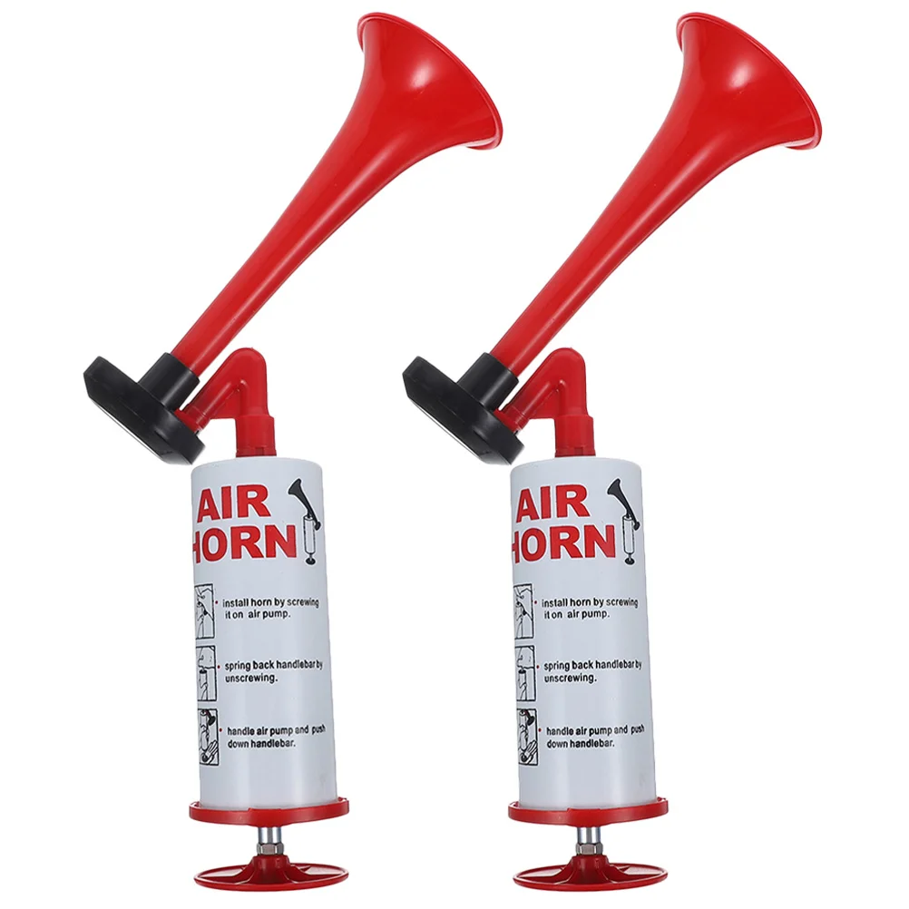 2Pcs Handheld Air Horn Loud Noise Maker for Sports Events Party Celebrations Portable Cheer Horn Pump Fan Trumpet