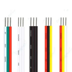 3pin White Electrical Wires Tinned Copper LED Cable 18 20 22AWG PVC Flexible Extension Wire For WS2811 WS2812B LED Strip Lights