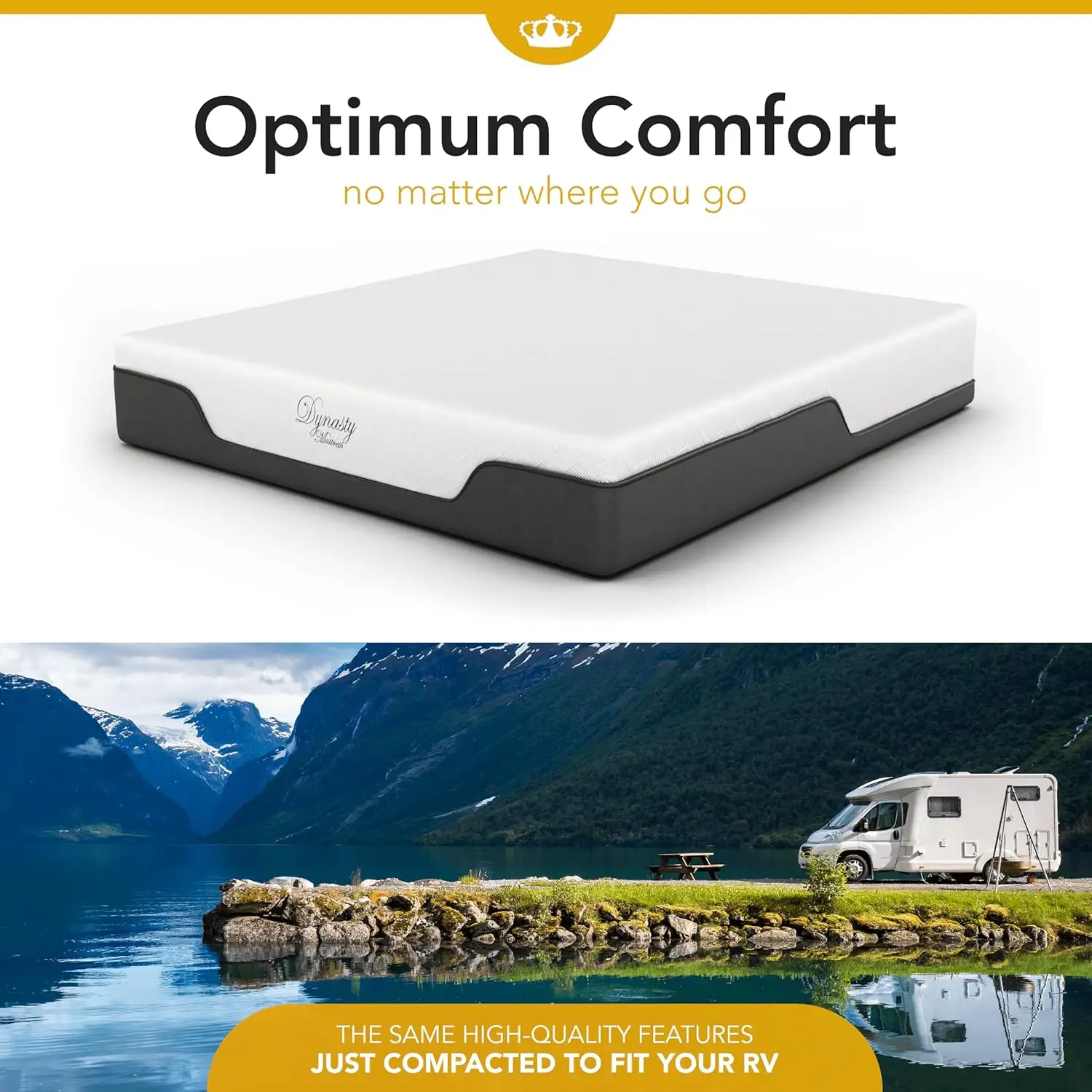 Queen Mattress 10-Inch CoolBreeze Medium-FirmGel Memory-Foam Mattress for RV Bed, Camper, Pop Up and Trailer