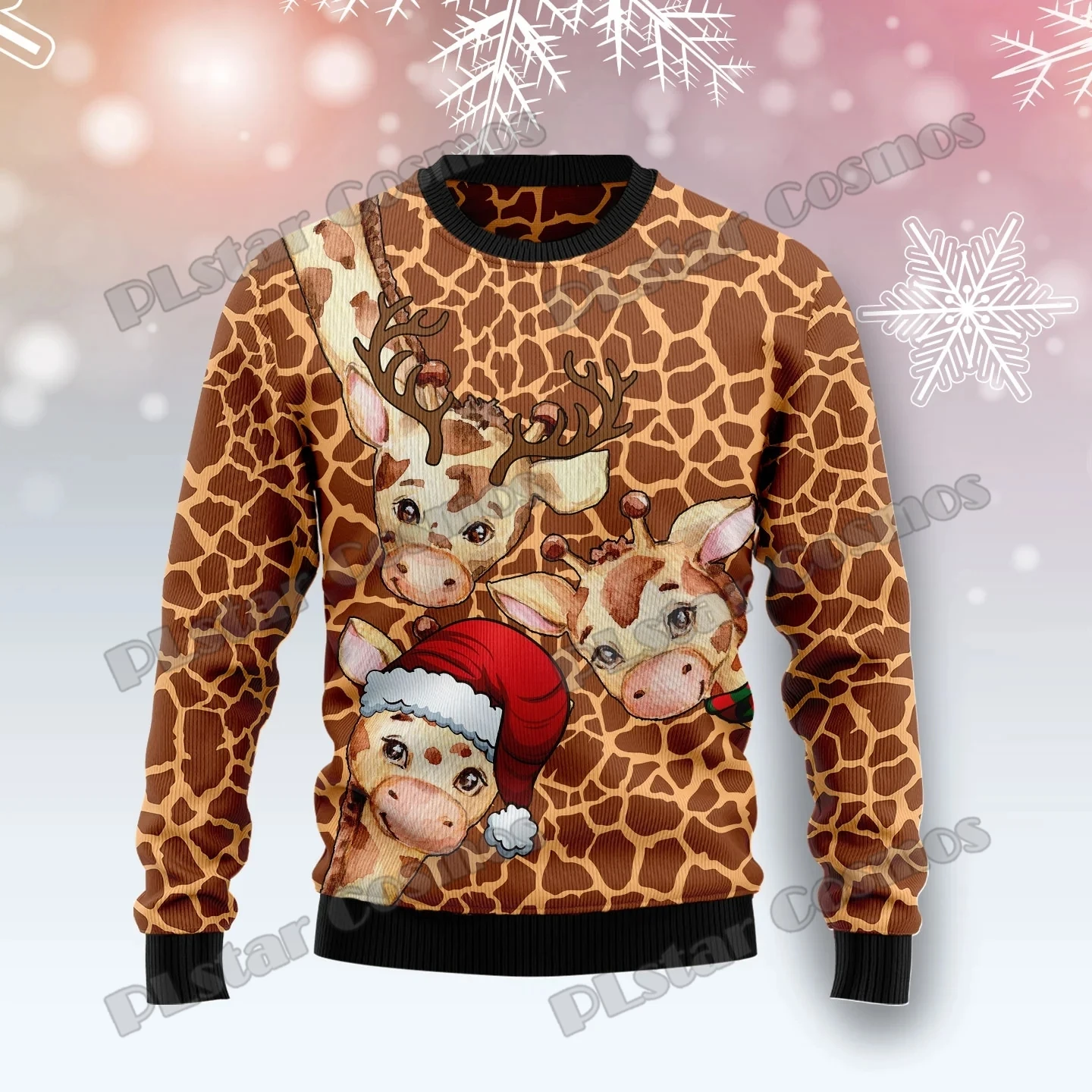 PLstar Cosmos Giraffe Makes Me Happy 3D Printed Fashion Mens Ugly Christmas Sweater Winter Unisex Casual Knitwear Pullover MYY37