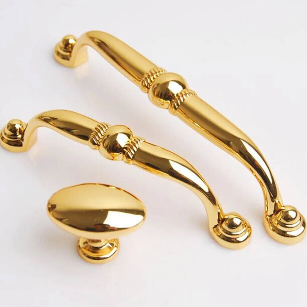 

5" Fashion deluxe 24K gold furniture handle gold drawer kitchen cabinet dresser cupboard door handle pull knob 128MM