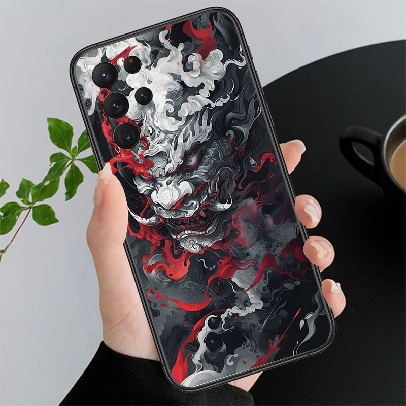 

Japanese Oni Mask Devil Art Phone Case For Samsung A55 A16 A56 A36 A35 A15 A53 A54 A33 A34 A25 A05S A52 A52S A14 A24 A26 A71
