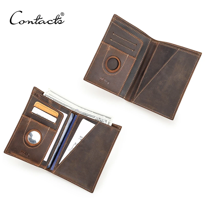 

CONTACT'S Genuine Leather Men Passport Wallet 11 Countries' Emblems Personalized Passport Cover Card Holder Male Travel Wallets