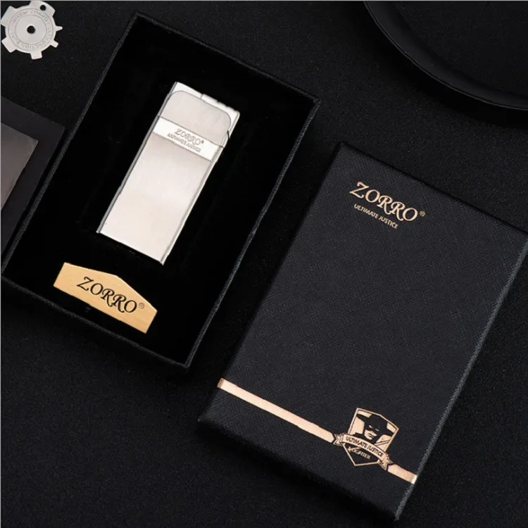 Fashion ultra-thin portable butane gas open flame lighter metal grinding wheel ignition cigar special lighter boyfriend gadgets