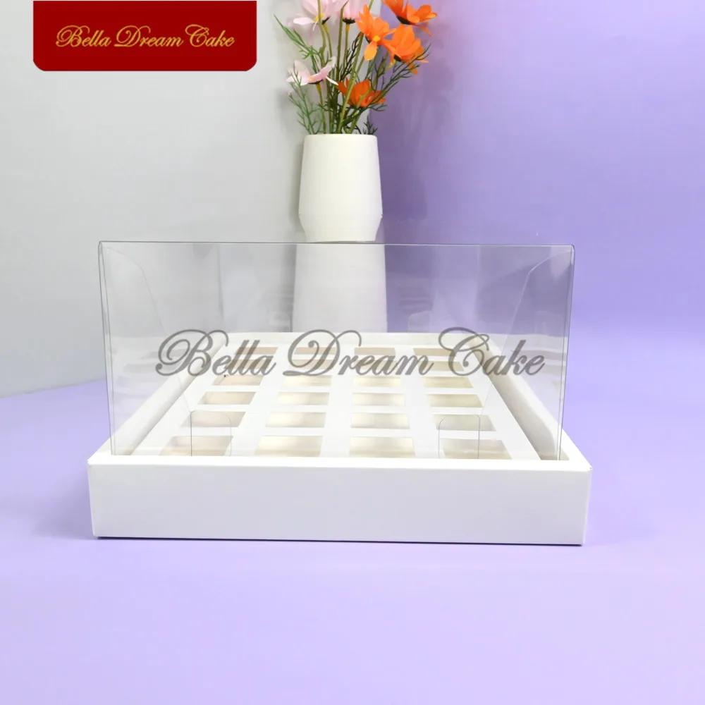 12/24 Holes Mini Dessert Shooter Boxes With Clear Lid DIY Mousse Cup Cake Packing Box Wedding Party Baking Supplies Cake Tools