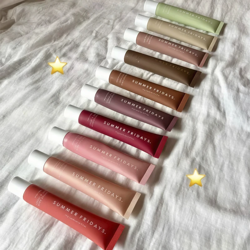 الصيف الجمعة الفانيليا البيج الوردي السكر بلسم الشفاه ترطيب شفافة أحمر الشفاه مجموعة السلس لينة أنبوب مرآة ملمع الشفاه ماكياج