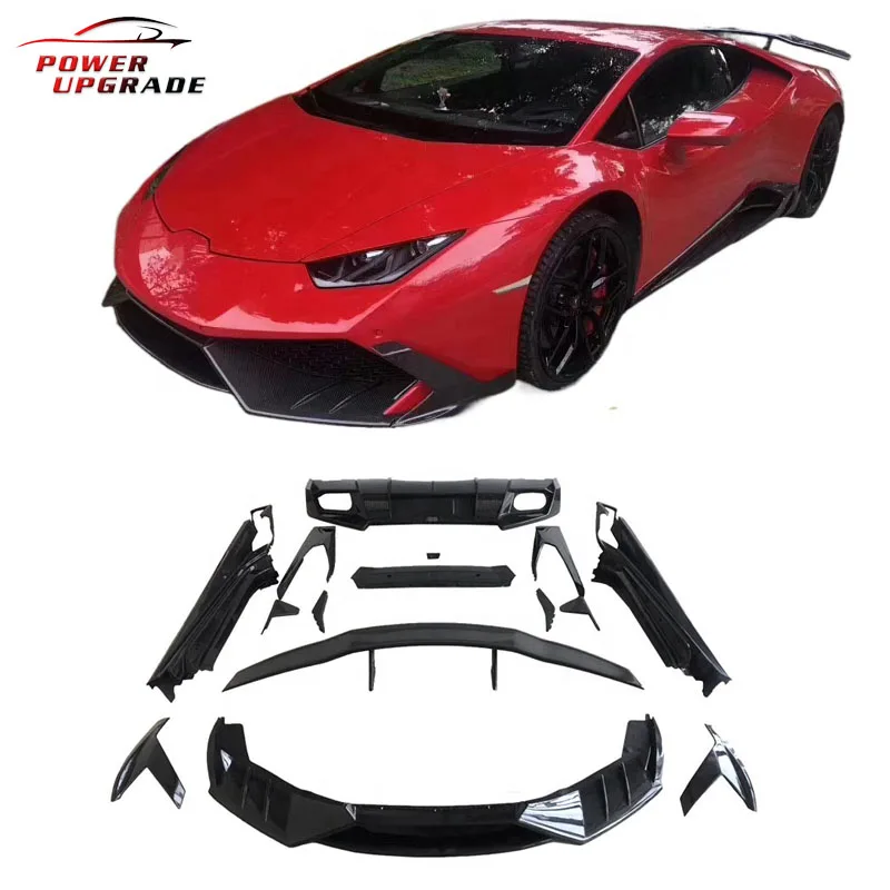 M Style Carbon Fiber Front Bumper Front Lip Side Skirt Diffuser Spoiler For Lamborghini Huracan LP610 LP580 Body Kit