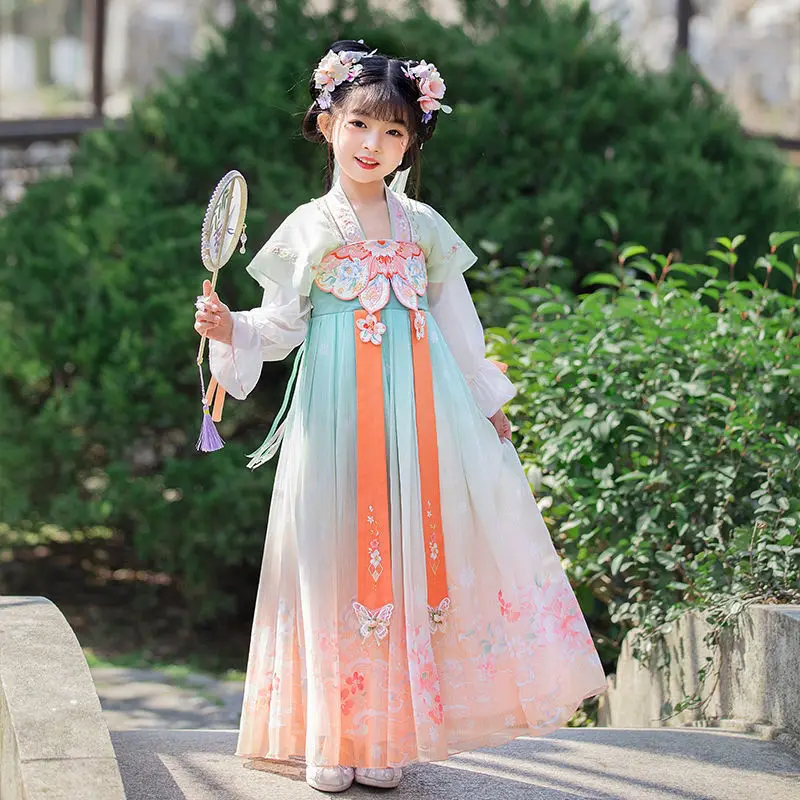 

Folk Tang Suit Fairy Performance Clothing Hanfu For Baby Girls Chinese Traditional Dress Hanbok Ancient Chinese Costume Child