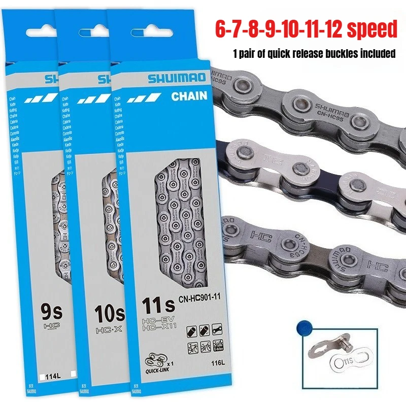 

6/7/8/9/10/11 Speed Bicycle Chain 10v 11v 12v 116/126L MTB Mountain Bike Original Chains Bicycle Parts