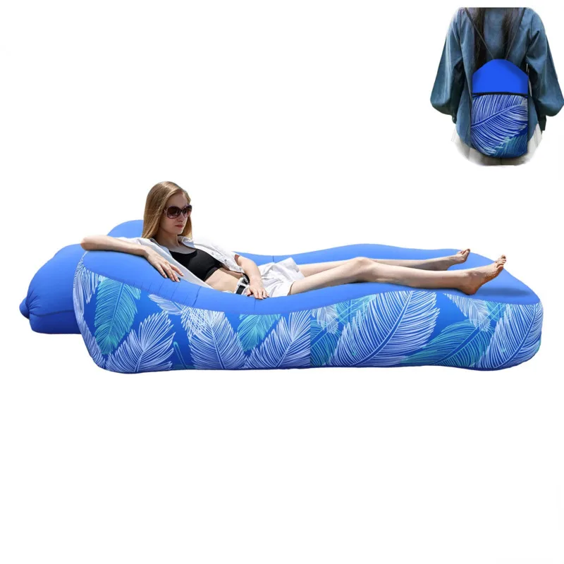 

2022 Fast Inflatable Bed Outdoor Camping Portable Folding Recliner Lazy Sofa Inflatable Single Cushion Camping Equipment