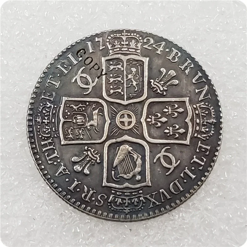 1724 United Kingdom 1 Shilling - George I (2nd bust) Copy Coin Crypto Challenge Pocket Coins Christmas Gifts