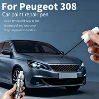 Bolígrafo de reparación de pintura de coche para Peugeot 308, eliminador de arañazos de retoque, accesorios para automóviles DIY, blanco KWD KWE gris F4 gris KTH azul plateado