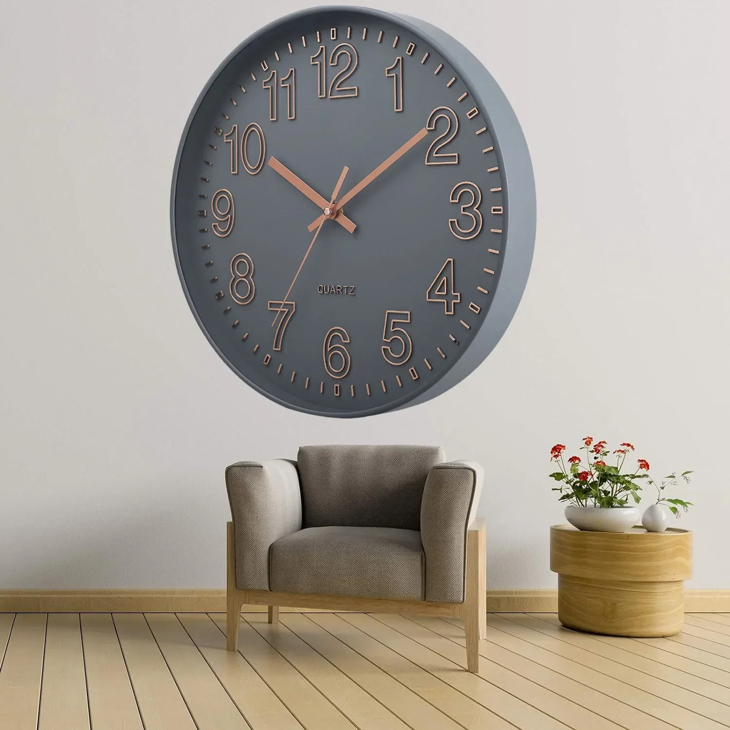 12 Inch Nordic Living Room Wall Clock Home Quiet Fashion Clock Modern Simple Light Luxury Personality Quartz Clock Hanging Wall