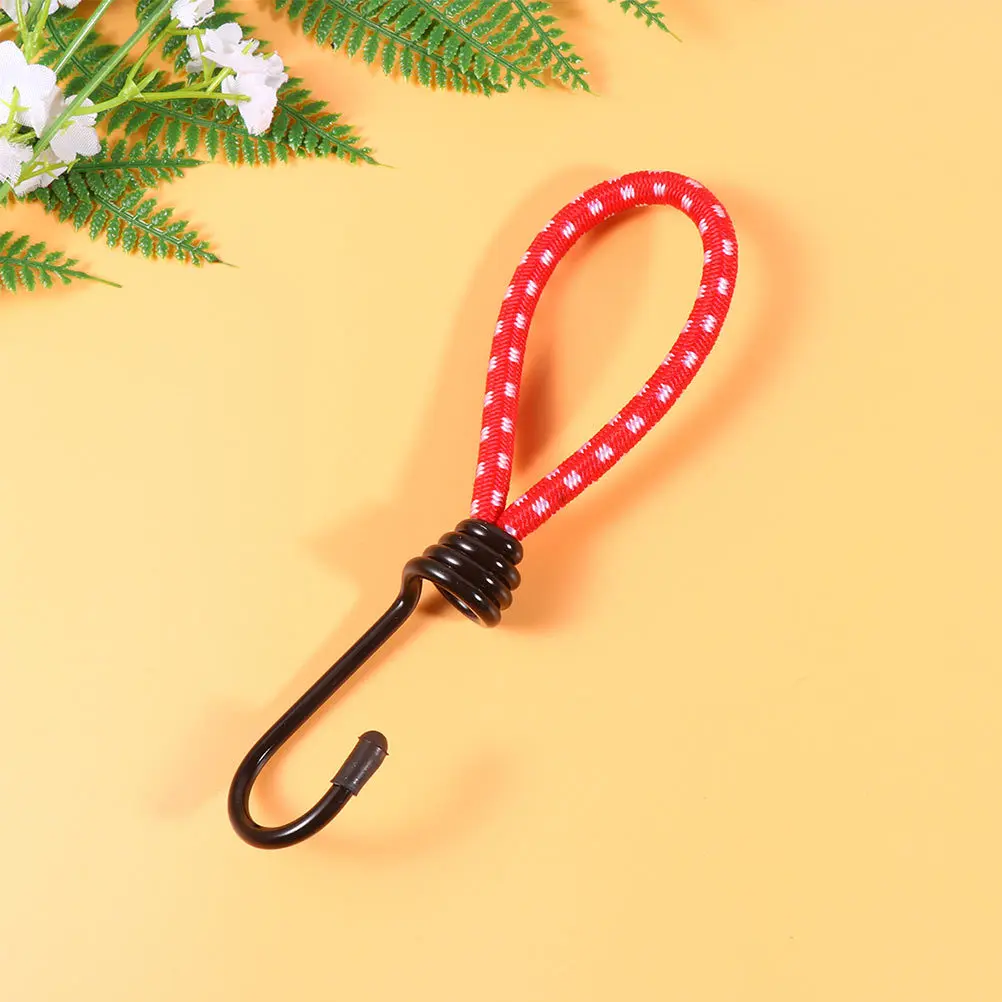 

5pcs Outdoor Tent Rope Camping Accessories Elastic Bungee Cord Hook For Tarpaulin Canopy Securing Fixing Stretchable Durable