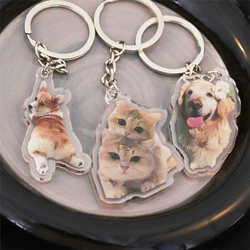 Acrylic Custom Photo Keychain Custom Picture Gift Personalized Pet Dog Cat Keychain Gift for Family Christmas Gift  For Women