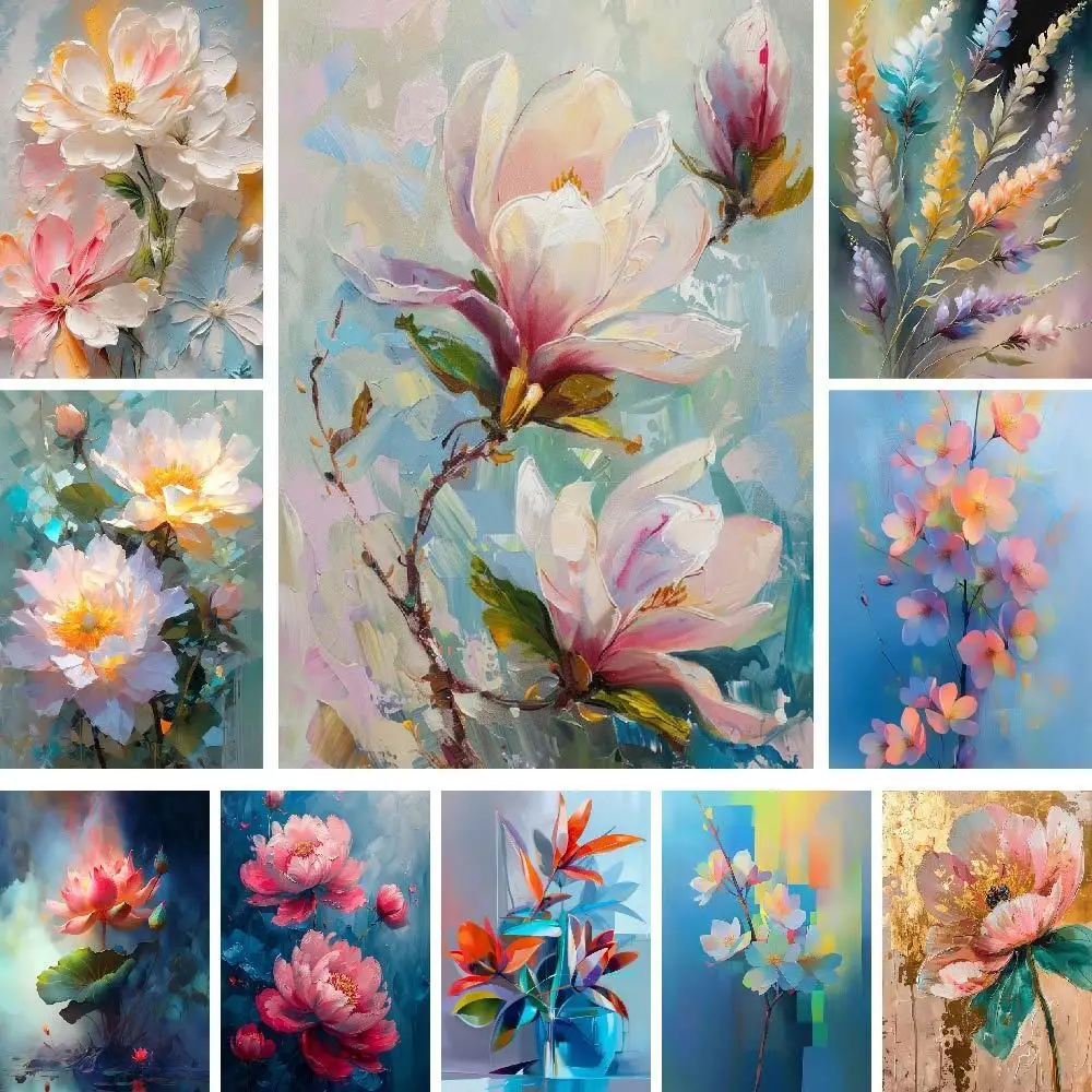 

Oil Paint By Numbers Flower Kit Paintings By Numbers Scenery HandPainted Coloring By Number On Canvas Home Decor Artwork Gift