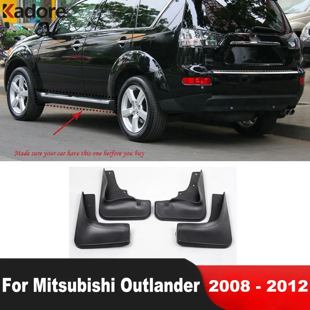 Car Mud Flaps Splash Guards For Mitsubishi Outlander 2008-2011 2012 Mudguards Mudflaps Front Rear Fender Protector Accessories