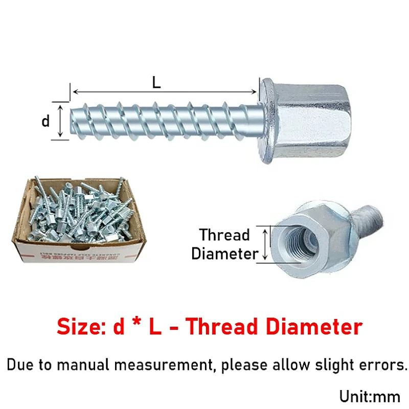 6x35mm Ceiling Self Cutting Screw No Main Light Anchor Concrete Self Cutting Quick Tooth Screw Connection Fixation For M5/M10