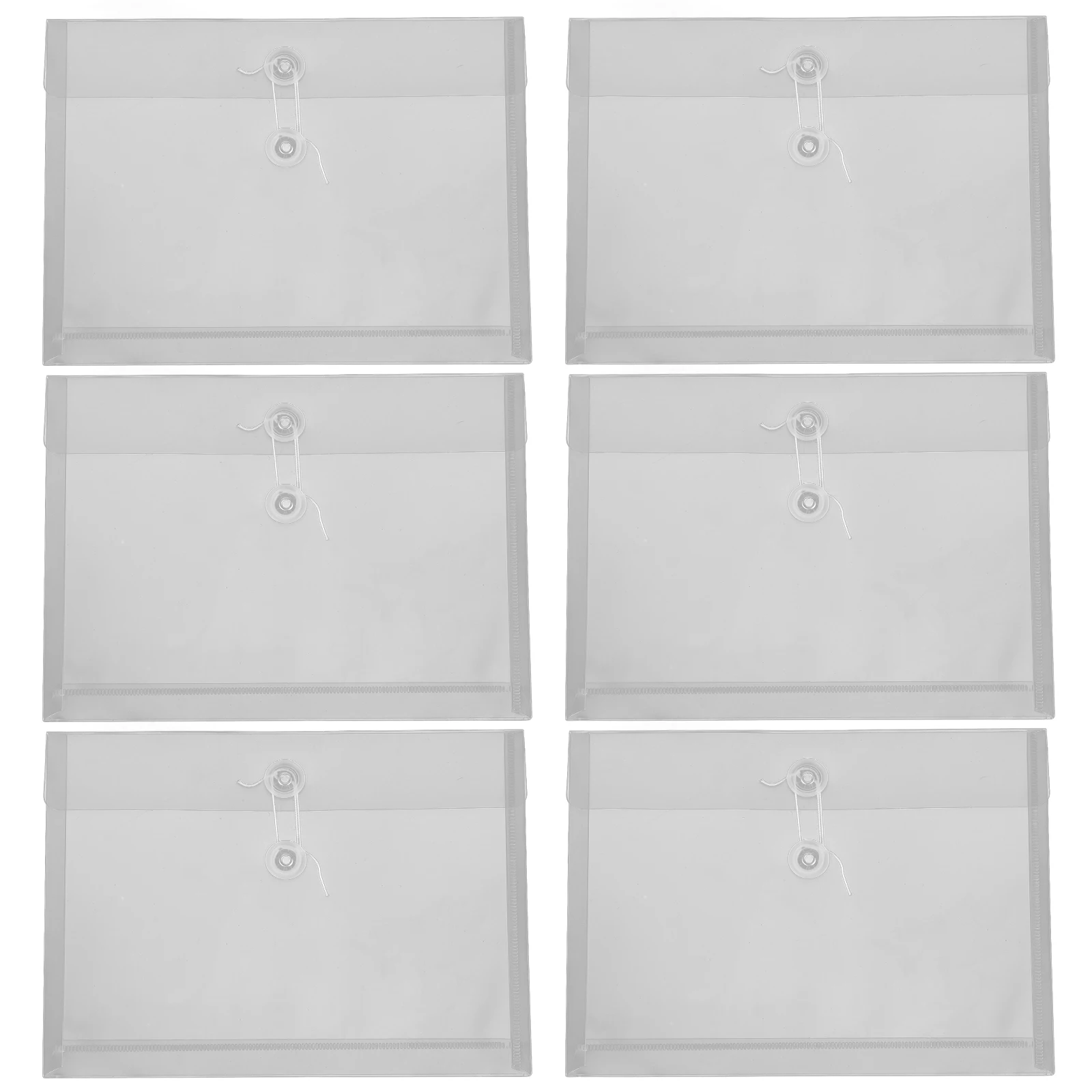 

12pcs Transparent Folder Plastic Document Folders Reusable Pockets A6 Clear Office Supplies File Organizer Button Closure