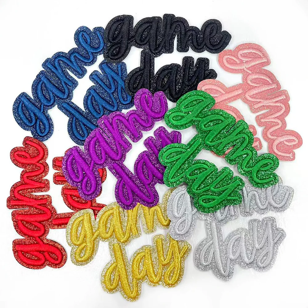 10pcs Game Day Ironing Patch Emblem Clothing Bag Hat Accessories Badge Sticker Embroidered Iron-on Patches DIY Craft Supplies