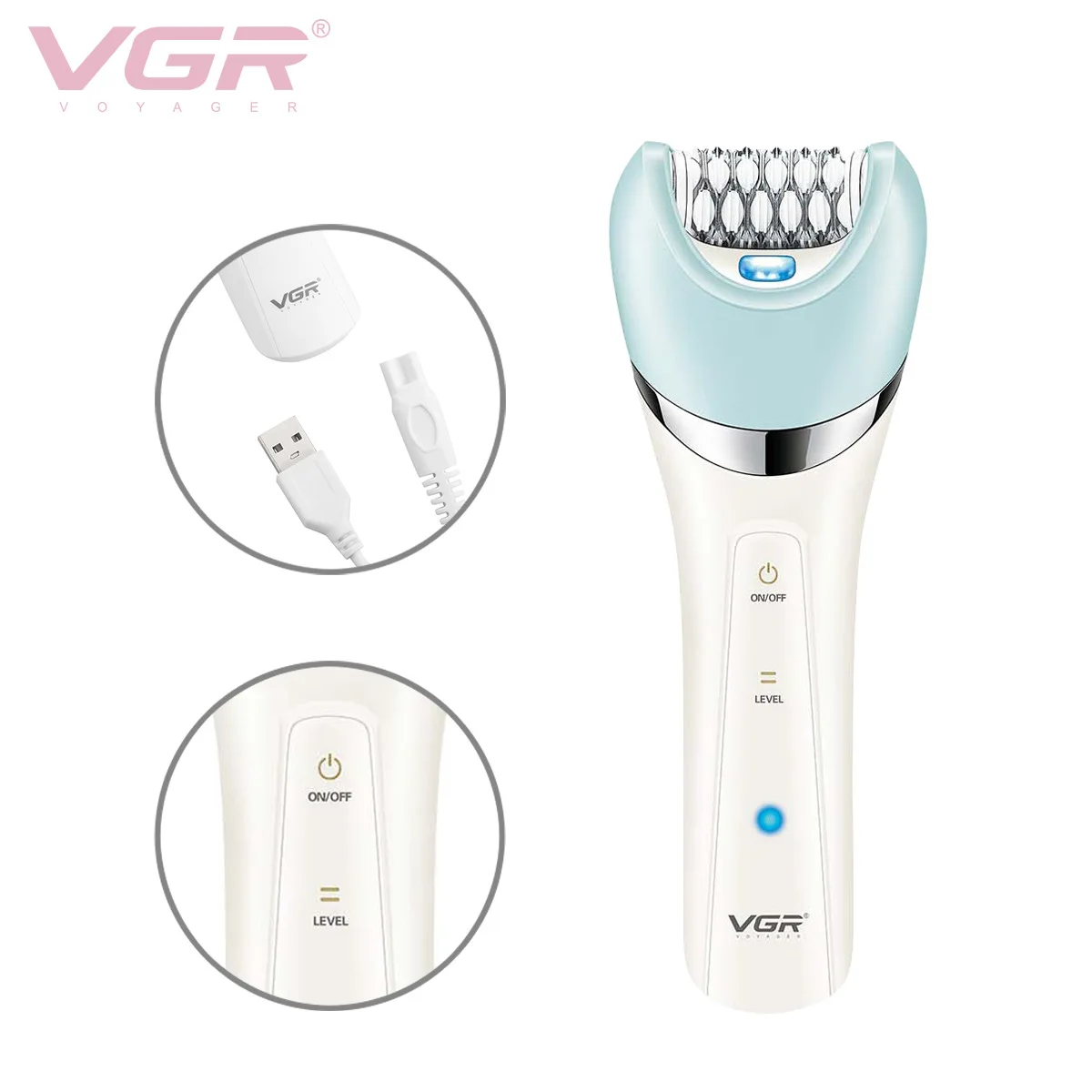 VGR-depiladora eléctrica para mujer, afeitadora femenina para piernas, depilación coVGR Electric Women Epilator Female Shaver Leg，Boporal, labio, afeitadora de Bikini para mujer, utensilio para eliminar el vello Facial