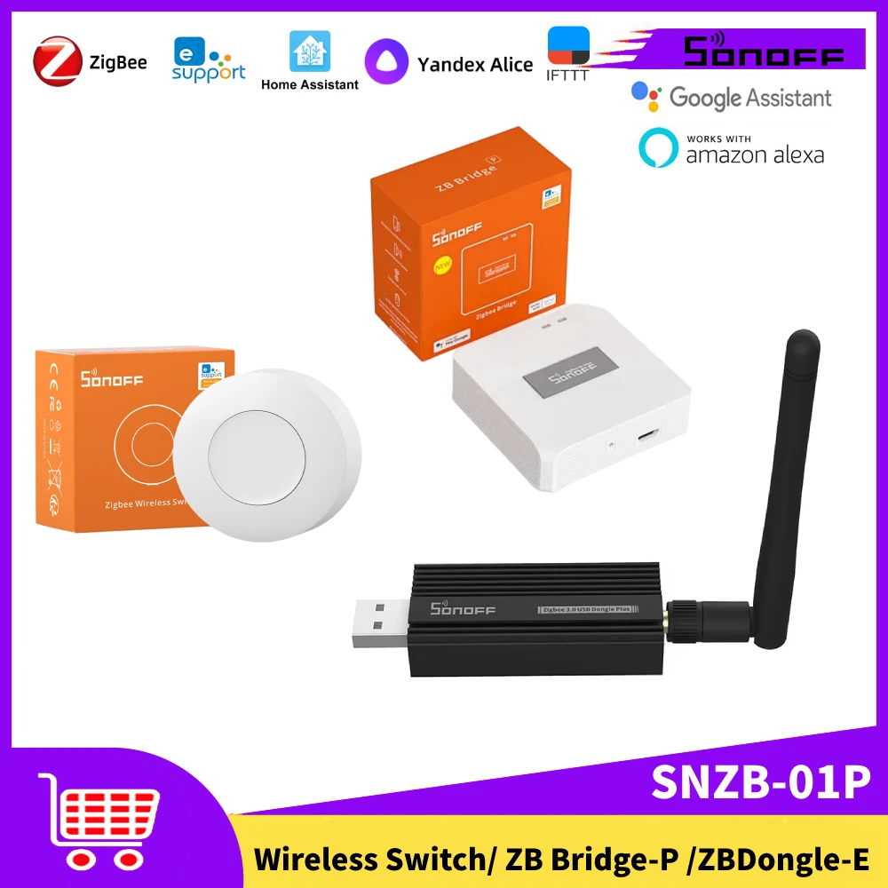 SONOFF SNZB-01P Zigbee Wireless Button Switch Module Smart Scene Switches Via EWeLink Alexa Google Home ZB Bridge-P ZBDongle-E