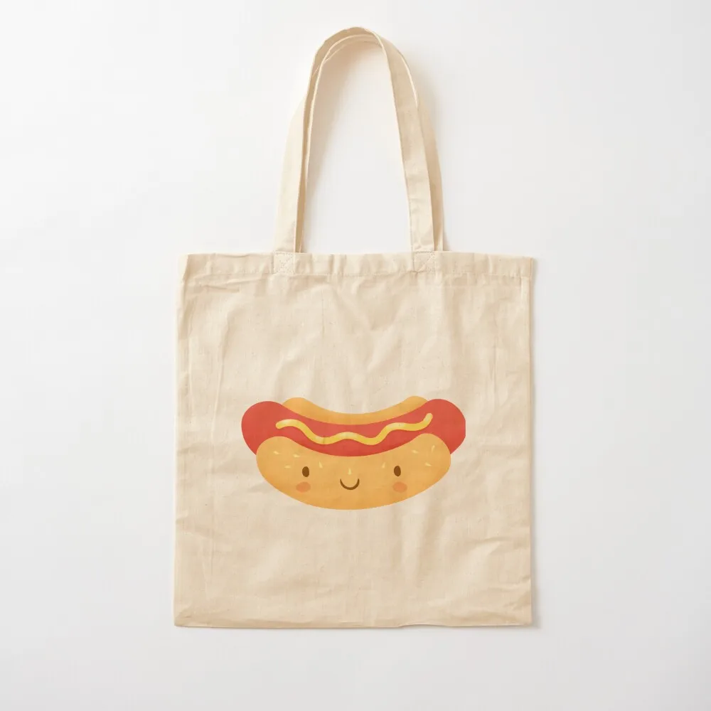 

Happy Hot Dog Tote Bag Big bag women tote bag university Canvas Tote