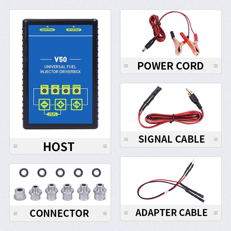 

Automobile fuel injector pulse signal driver box Diesel vehicle direct injection fuel injector cleaning tester adapter cable