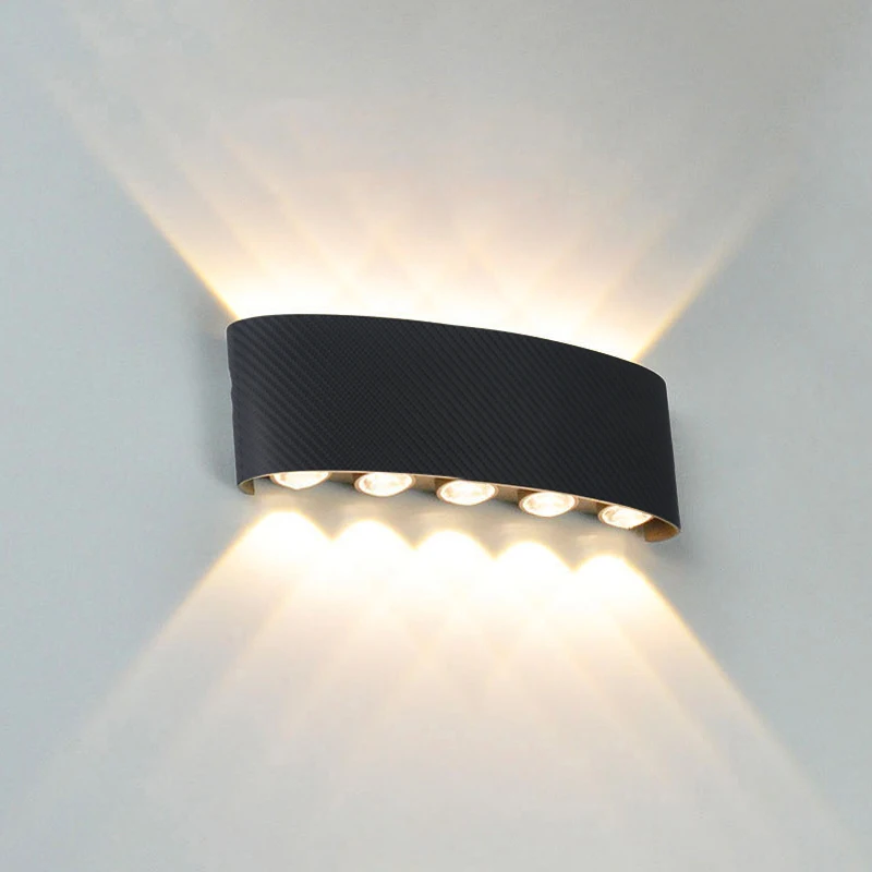 Imagem -02 - Led Striped Wall Light para Jardim Impermeável ao ar Livre Cerca Jardim Abs Interior Moda Listrado Lâmpada para Sala de Estar Escadas Corredor