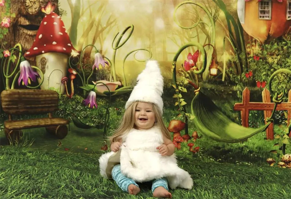 Laeacco Dream Forest Spring Jungle Backdrop Fantasy Fairy Tropical Scenery Family Shoot Background Photography for Photo Studio