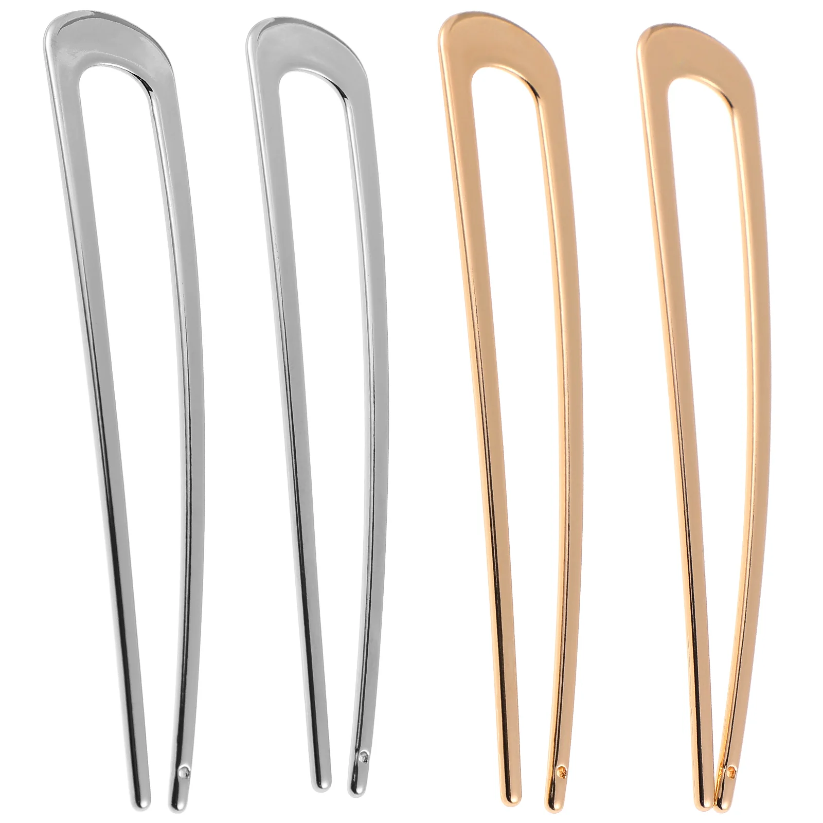 

4 Pcs Gold Hair Accessories U-shaped Fork Stick Sticks Women European and American Chopsticks Brides Long Alloy Thick Weddings