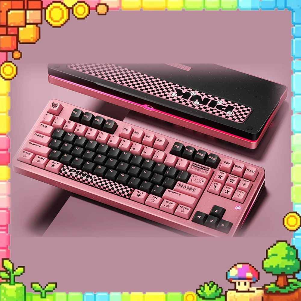 PMO Aurora 80 Mechanical Keyboard 87 Keys Tri Mode Wireless Bluetooth 2.4G Custom Gaming Keyboard with RGB Lighting for PC