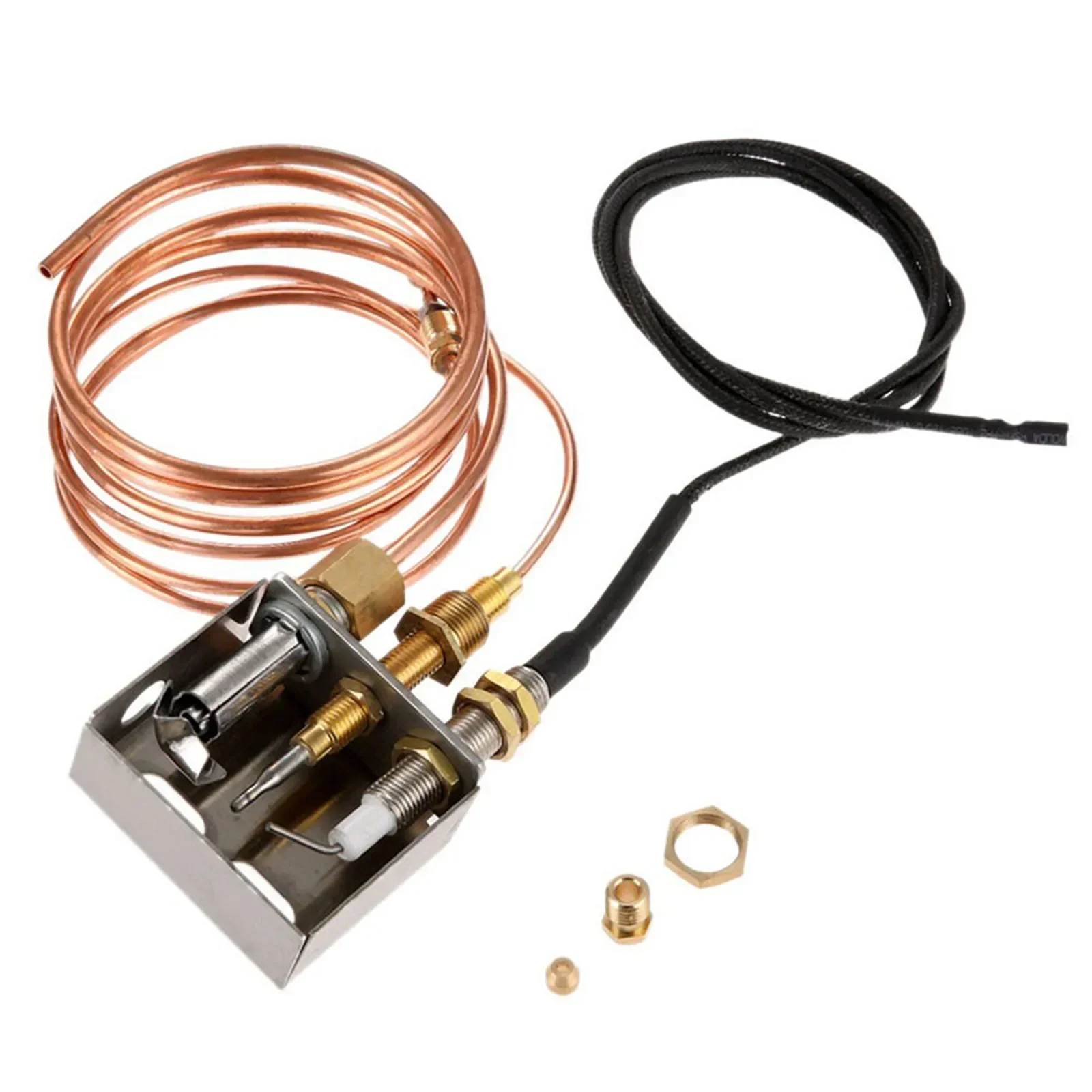 Burner Assembly with Thermocouple+Ignition Kit for Gas Fireplaces Fire Pits Stainless Steel Construction