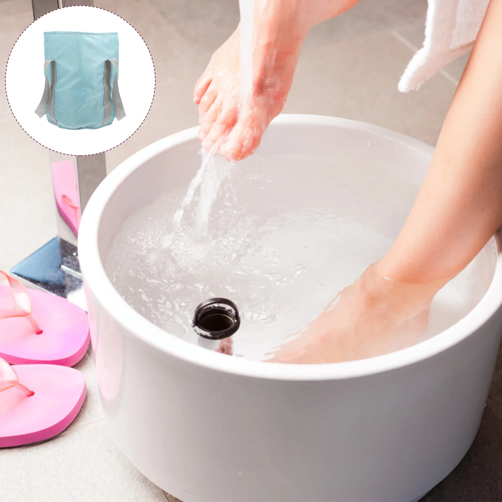 

Folding Bath Bucket Portable Spa Tubs for Feet Soak Waterproof Foldable Basin Travel Home Container Pedicure Foot Washing Bucket